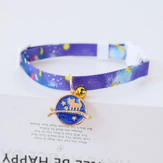 Collar de seguridad para gatos con estilo Ins Moon Cat, lazo para perros pequeños, correa ajustable para el cuello para PU