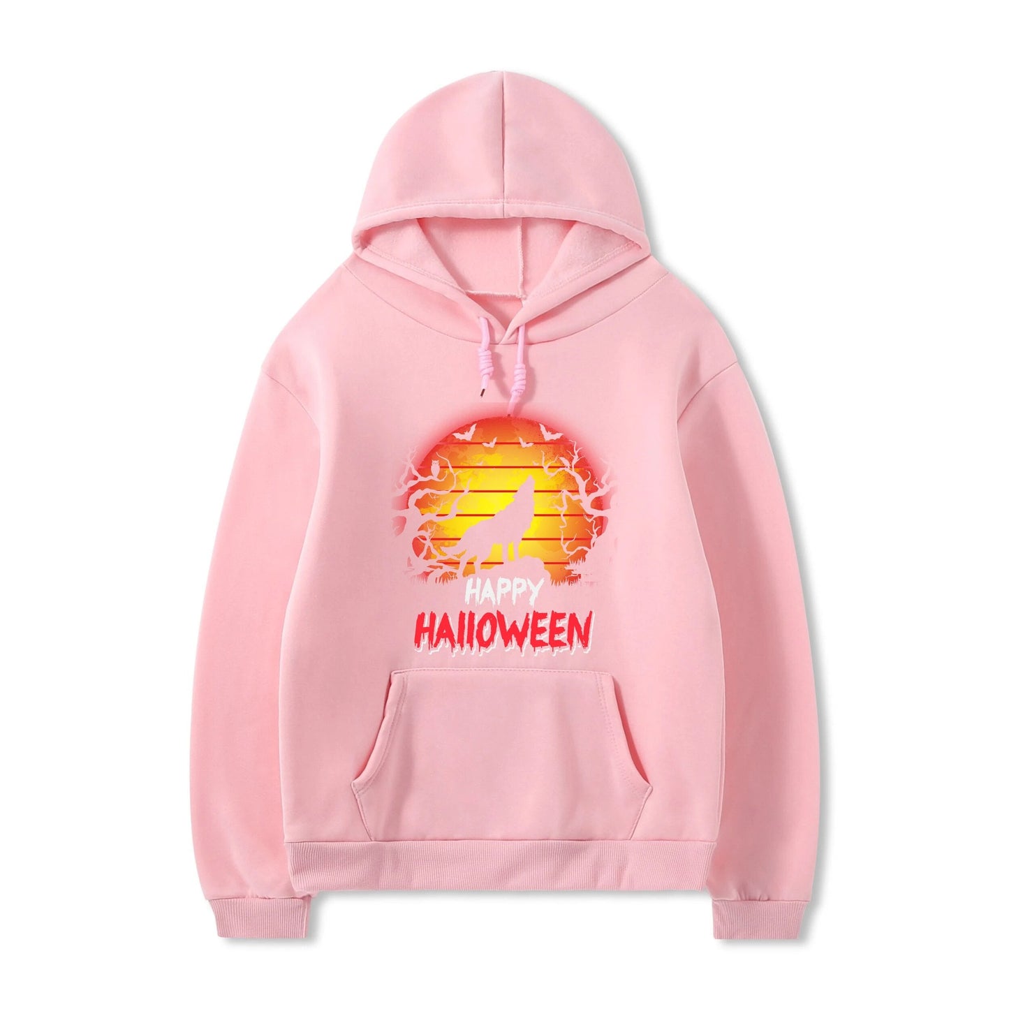 Sudadera con capucha para mujer, diseño de lobo aullido de terror de Halloween, estilo hip-hop callejero americano, talla grande