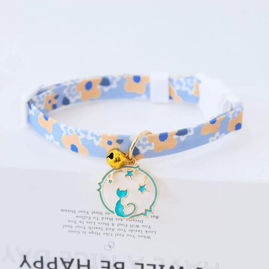 Collar de seguridad para gatos con estilo Ins Moon Cat, lazo para perros pequeños, correa ajustable para el cuello para PU