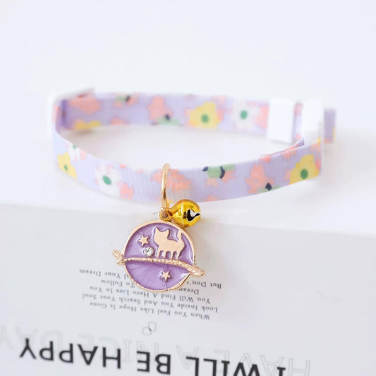 Collar de seguridad para gatos con estilo Ins Moon Cat, lazo para perros pequeños, correa ajustable para el cuello para PU