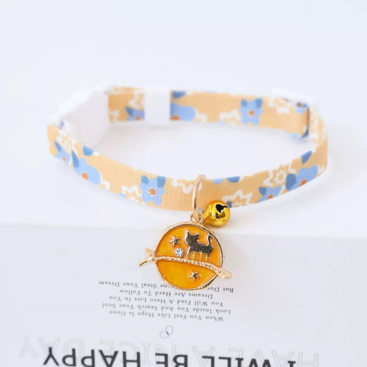 Collar de seguridad para gatos con estilo Ins Moon Cat, lazo para perros pequeños, correa ajustable para el cuello para PU