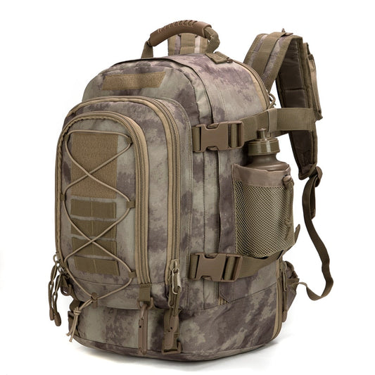 Mochila táctica militar Molle de 60 litros para hombre, ideal para senderismo, escalada y actividades al aire libre.