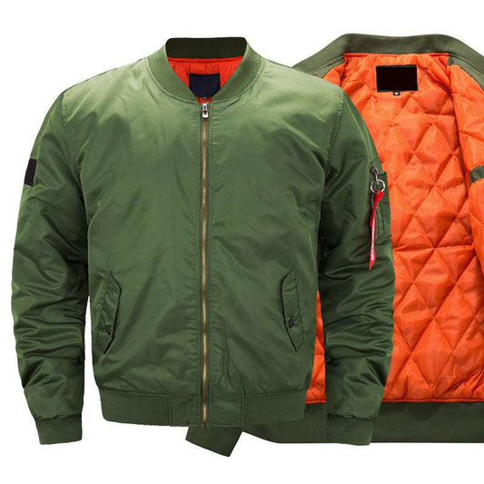 New pilot Air men bomber jacket Mens Military Bomber Jackets Men Casual Solid Z image 0