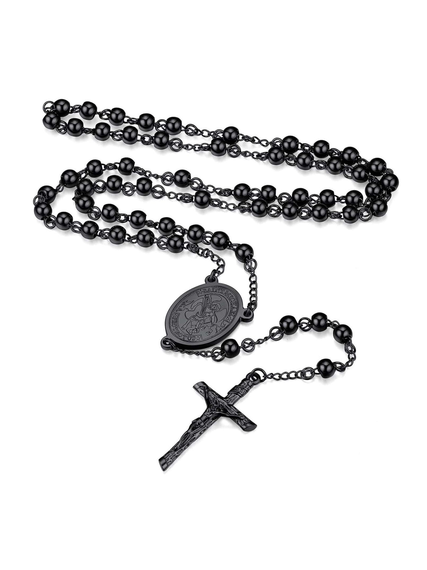 FaithHeart Women Christian Cross Pendant Necklace,Stainless Steel/Black/Gold Pr image 15