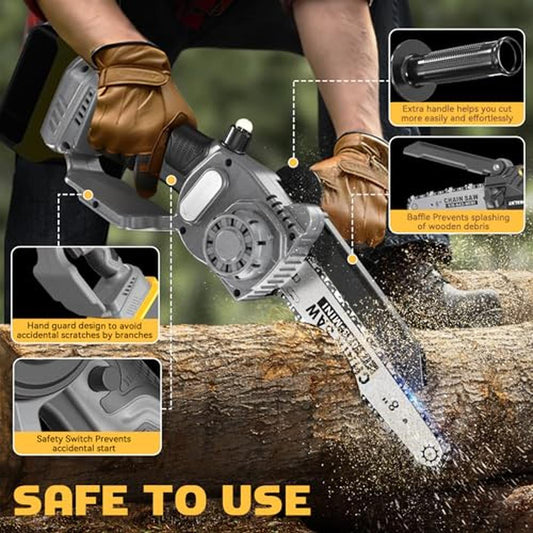 Cordless Mini Chainsaw 6&8 Inch 2-in-1 Handheld Pruning Tool DeWalt 20V Compati image 0