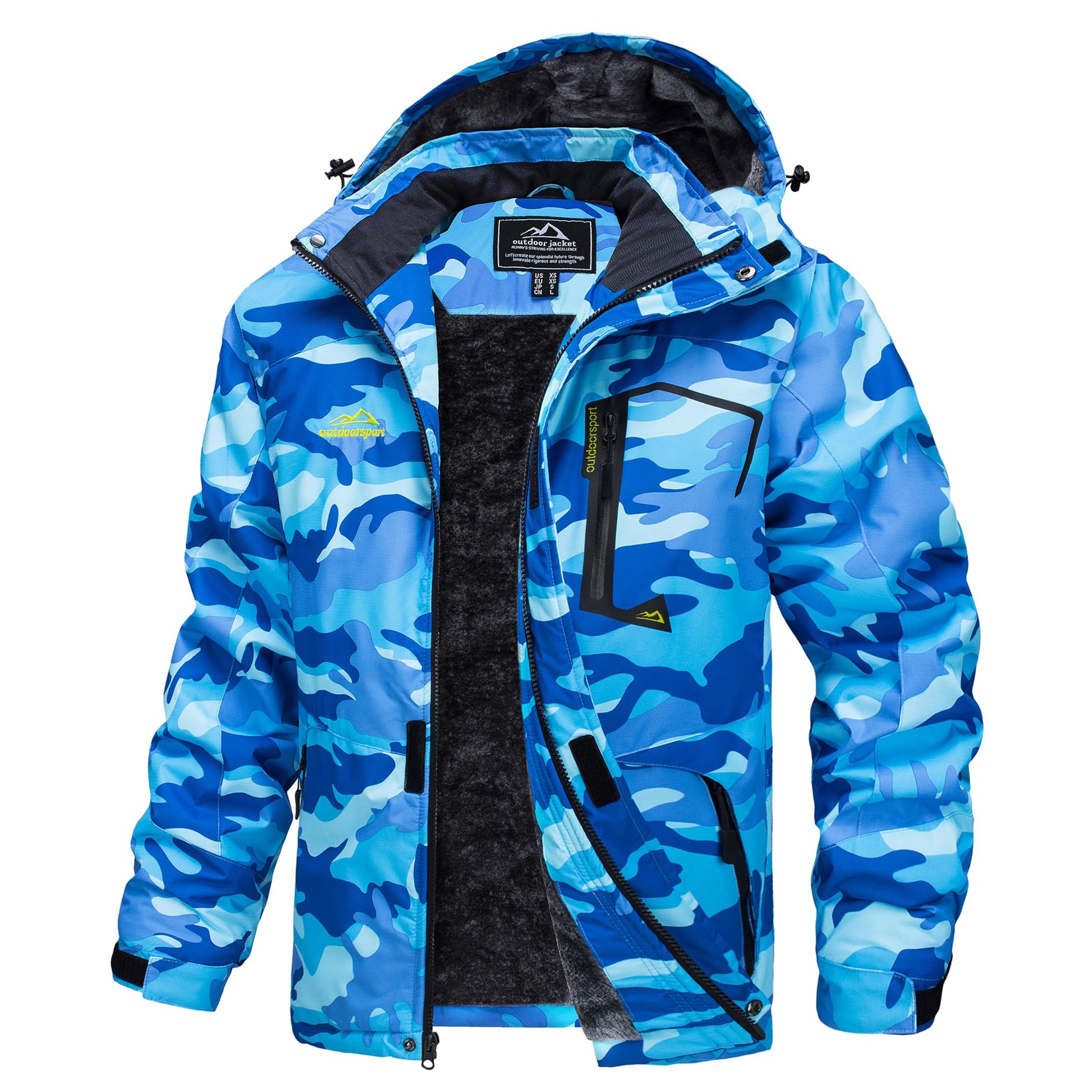 MAGCOMSEN Men's Hooded Fleece Ski Jacket Waterproof Thermal Thick Warm Parka Co image 15