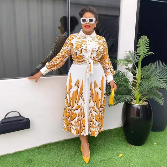 African Clothes for Women Plus Size Wedding Party Dresses 2 PCS Sets Tops and S image 0