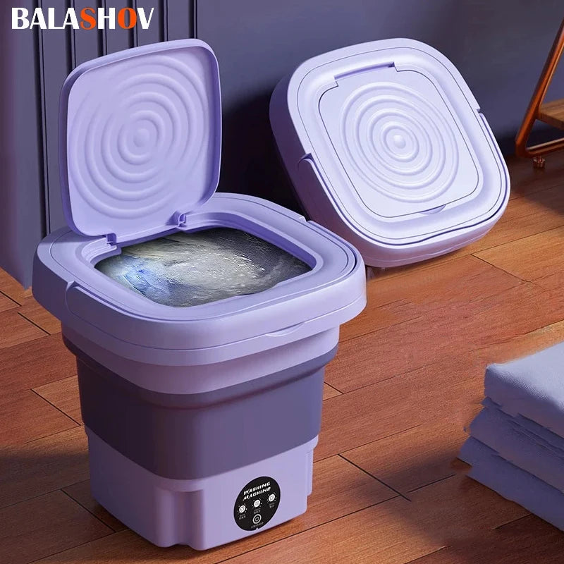 8L Portable Folding Washing Machine Bucket for Clothes Socks Underwear Cleaning image 1