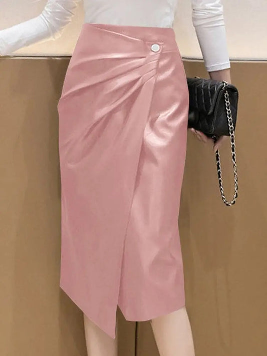ZANZEA 2023 Women PU Leather Skirt Fashion High Waist Long Jupes Autumn Vintage image 0