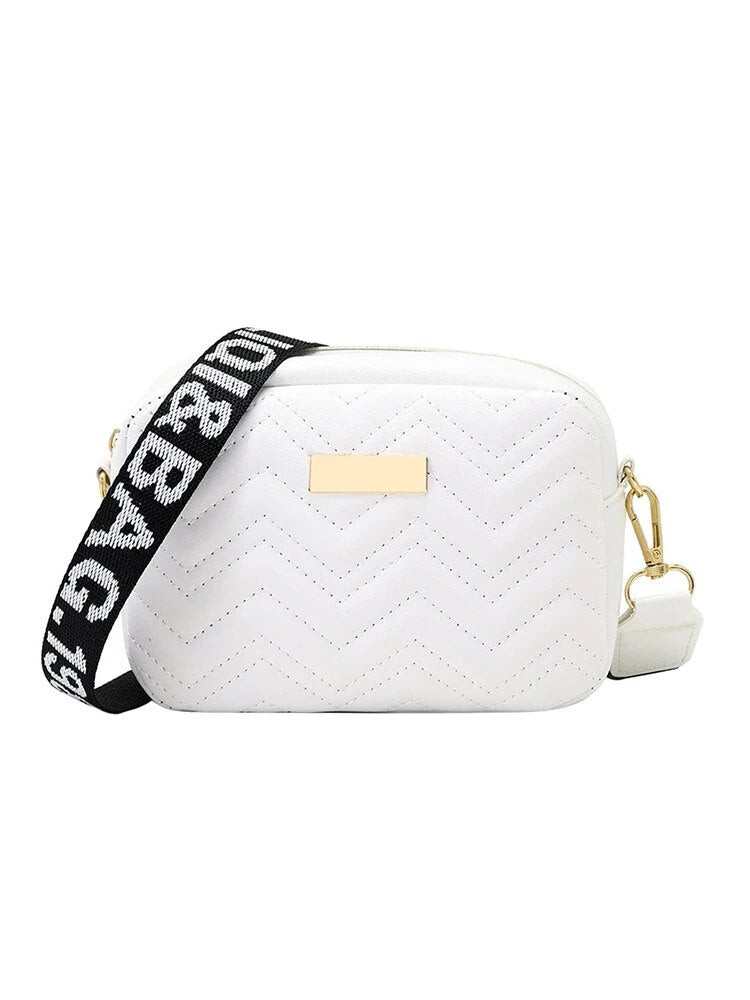 Wave Embroidery Square Bag Shoulder Strap With Printed Large Capacity Shoulder image 3