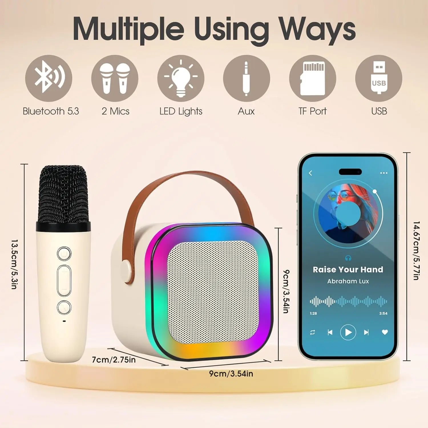 K12 Karaoke Machine Kids Adults Mini Portable BlueTooth Karaoke Speaker with 2 image 2
