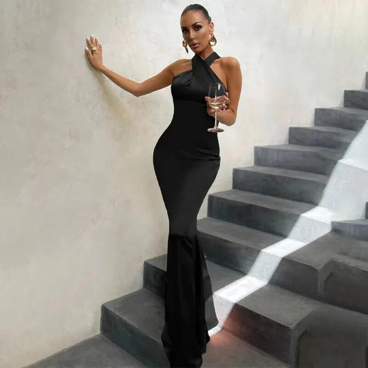 Hawthaw Women 2024 Summer Elegant Party Club Evening Streetwear Bodycon Black L image 0