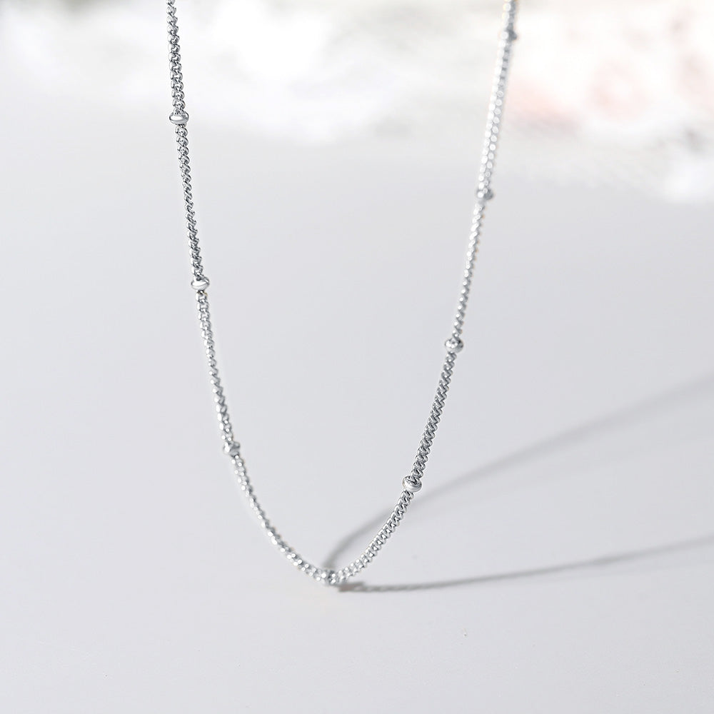 LAMOON 925 Sterling Silver Necklace For Women Gold Color Beads Chain Aesthetic image 2