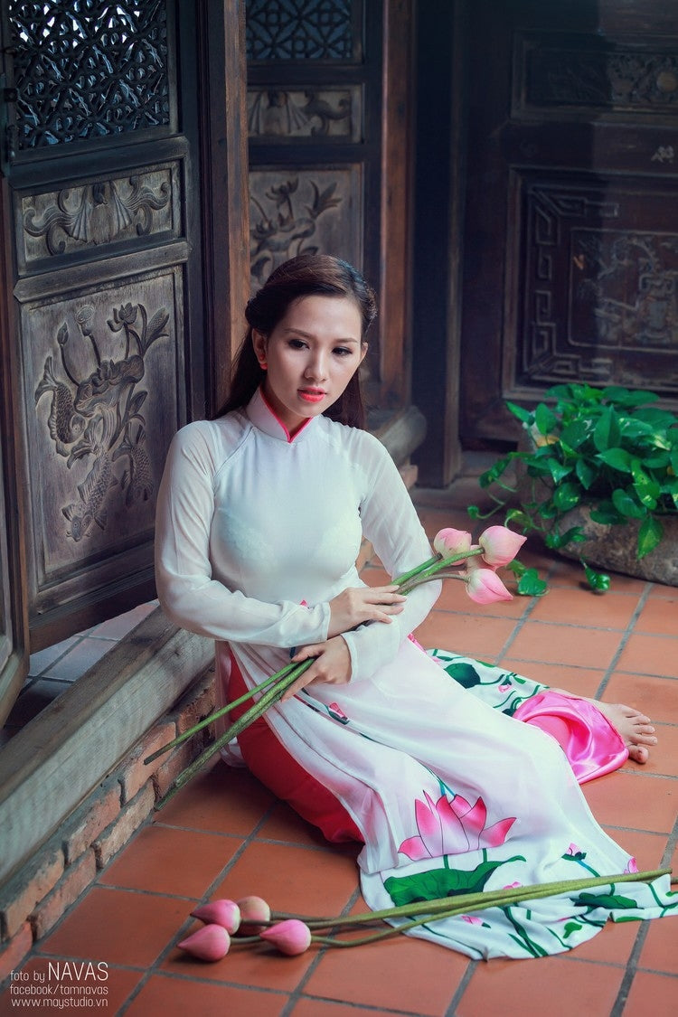 tailored lotus aodai vietnam clothing cheongsam aodai vietnam dress vietnamese  image 1