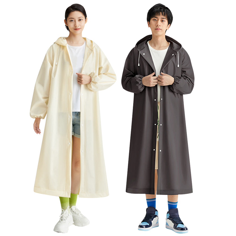 Adult Long Raincoat Reusable Waterproof Rain Coat Windproof EVA Rain Coat Draws image 5