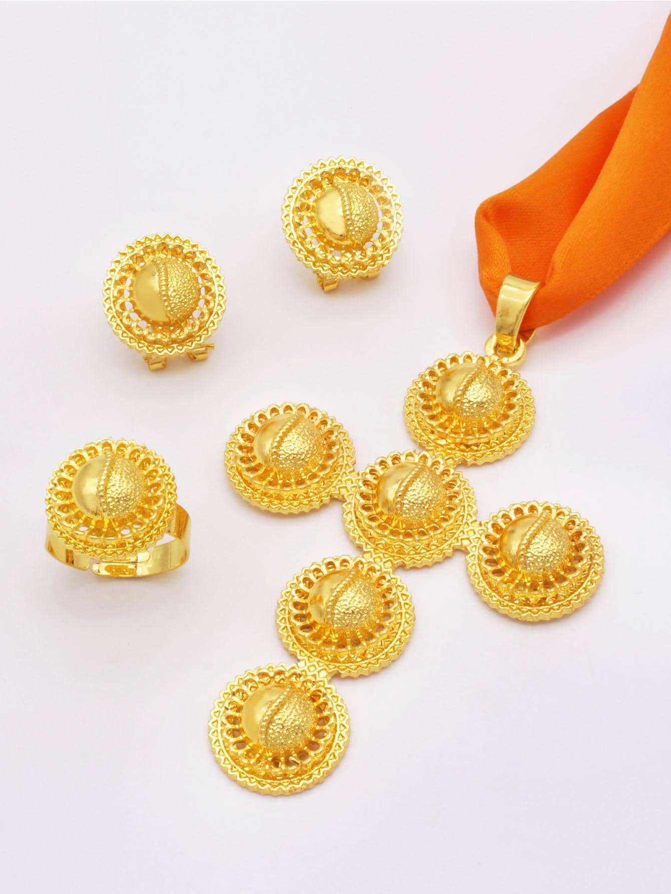 Ethiopian gold Color bridal rope Fine jewelry sets for women wedding Wife gifts image 1