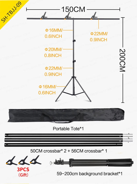 T Stand Background for Backdrop Wall Photography Adjustable Support System Phot image 0