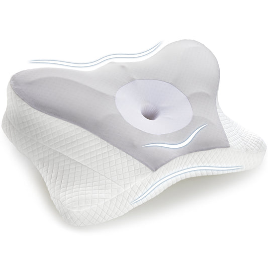 JHK Ergonomic Cervical Contour Neck Pillows For Neck Pain Relief Memory Foam Be image 0