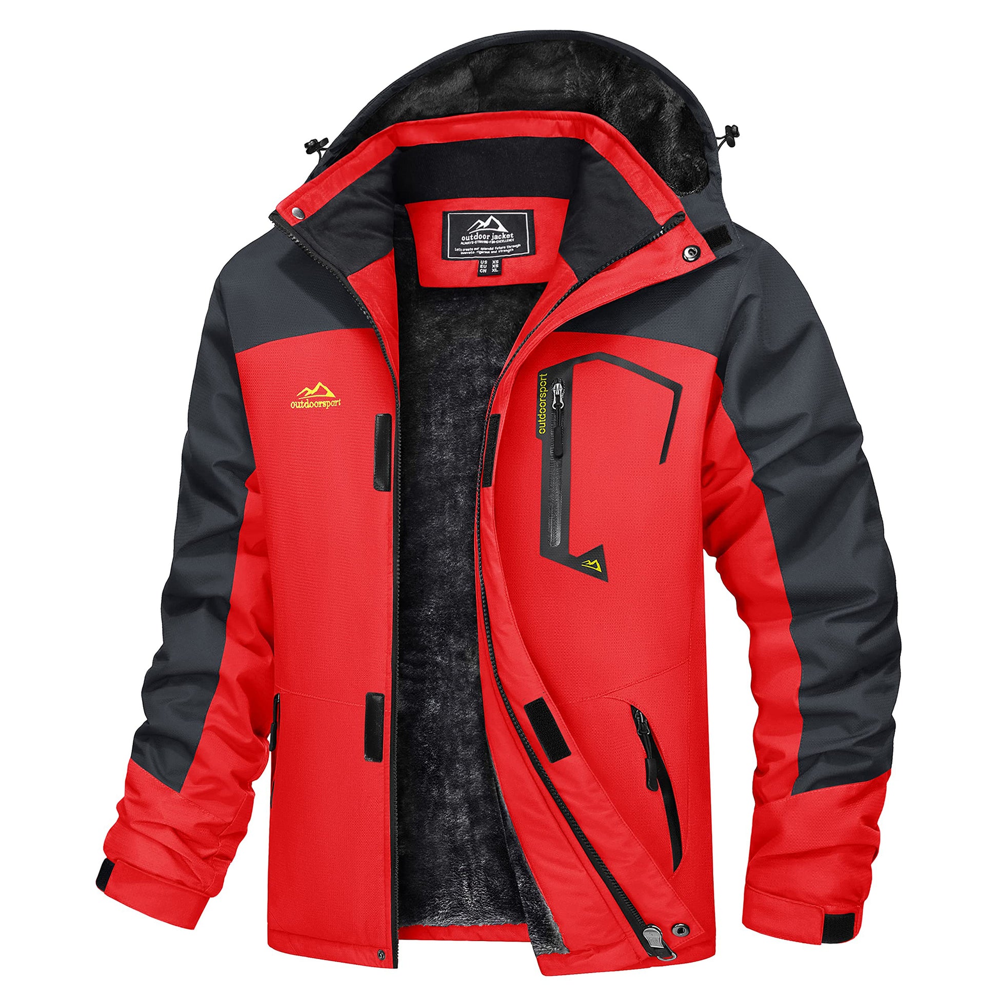 MAGCOMSEN Men's Hooded Fleece Ski Jacket Waterproof Thermal Thick Warm Parka Co image 10