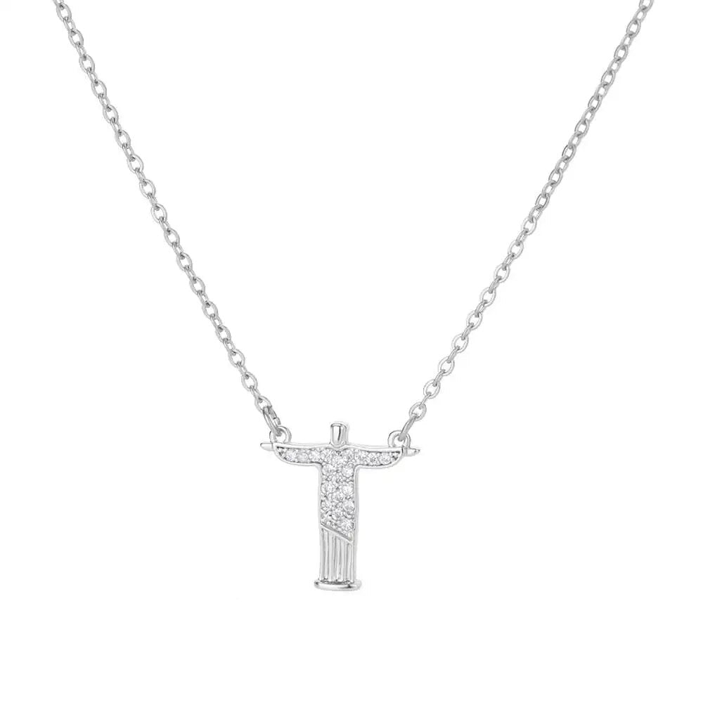 Zircon Cross Pendant Necklace for Women Gold Plated Stainless Steel Collar Neck image 18