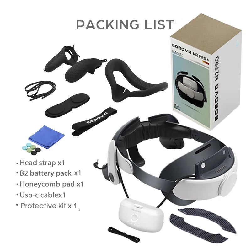 BOBOVR M2 Pro Battery Head Strap Compatible with Oculus Quest 2 Elite Halo Stra image 5