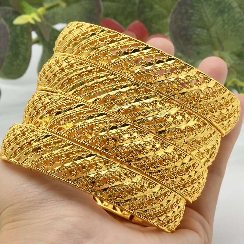 ANIID Dubai Bangles 24K Gold Color African Bracelet For Women Wholesale Designe image 8