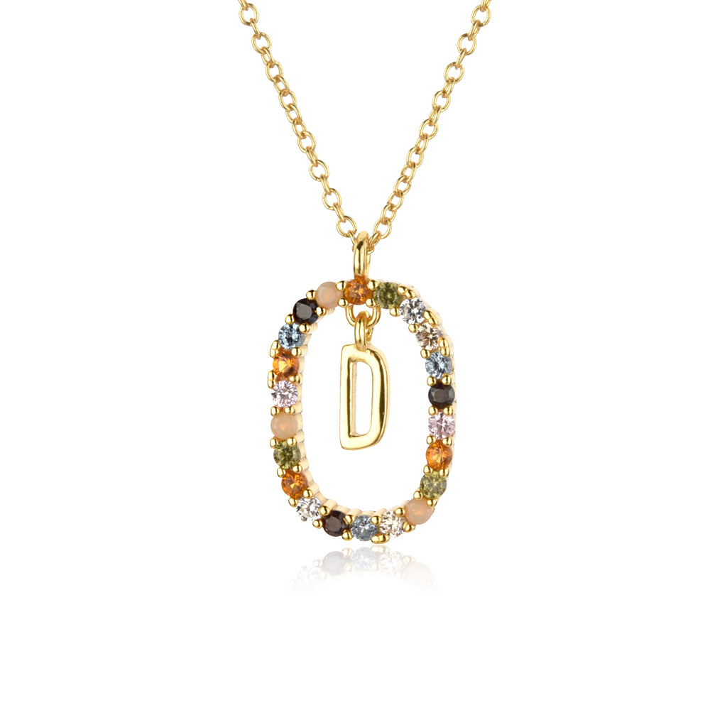 KIKICHICC 925 Sterling Silver Gold Letters E K T Alphabet Initial Long Chain Ne image 9