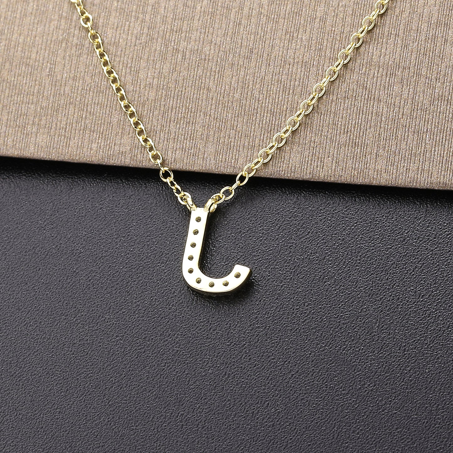 Moonmory 925 Sterling Silver Simple Gold Letter K J S Pendant Necklace For Wome image 6