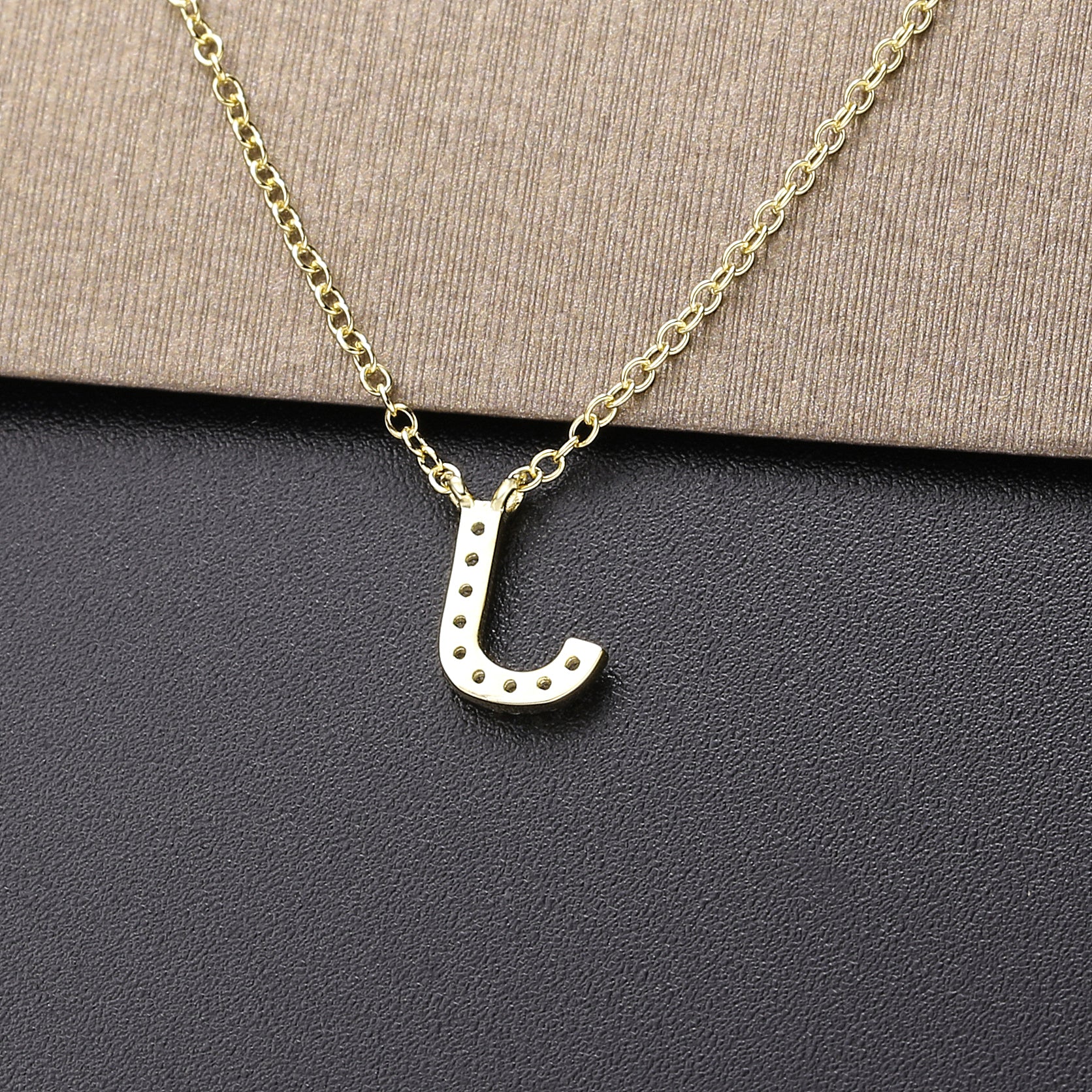 Moonmory 925 Sterling Silver Simple Gold Letter K J S Pendant Necklace For Wome image 6