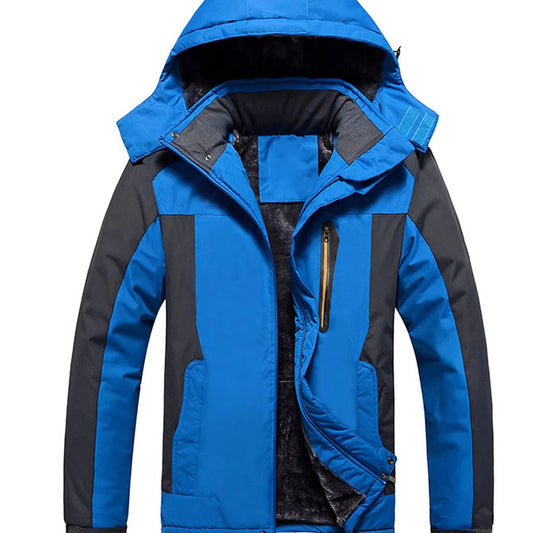 Men's Winter Fleece Lined Thickened Ski Jacket Windproof Waterproof Thermal Par image 0