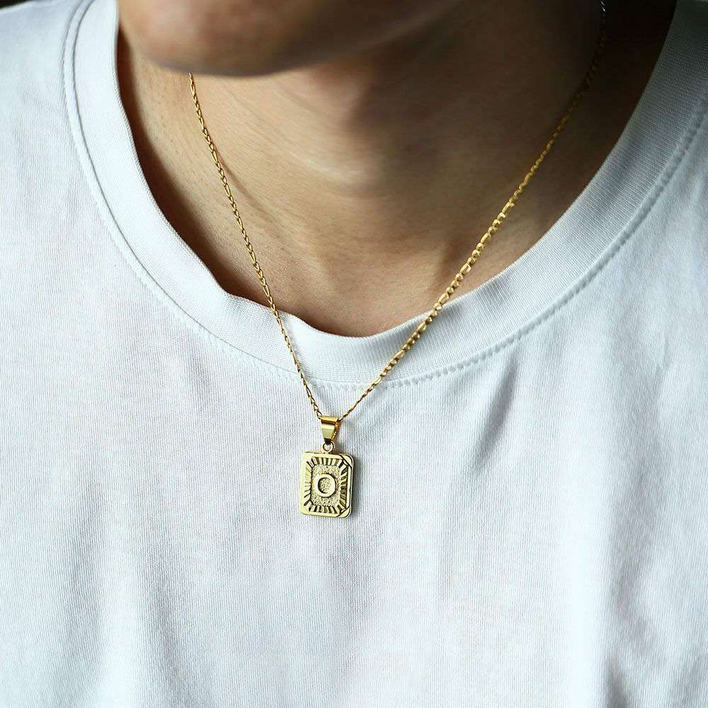 Trendy Gold Color  A-Z Letters Pendant Necklace For Women Men Name Choker Stain image 3