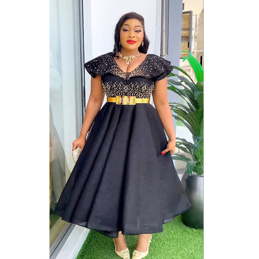 MD Plus Size African Wedding Party Dresses Women 2024 New Dashiki Ankara Evenin image 0
