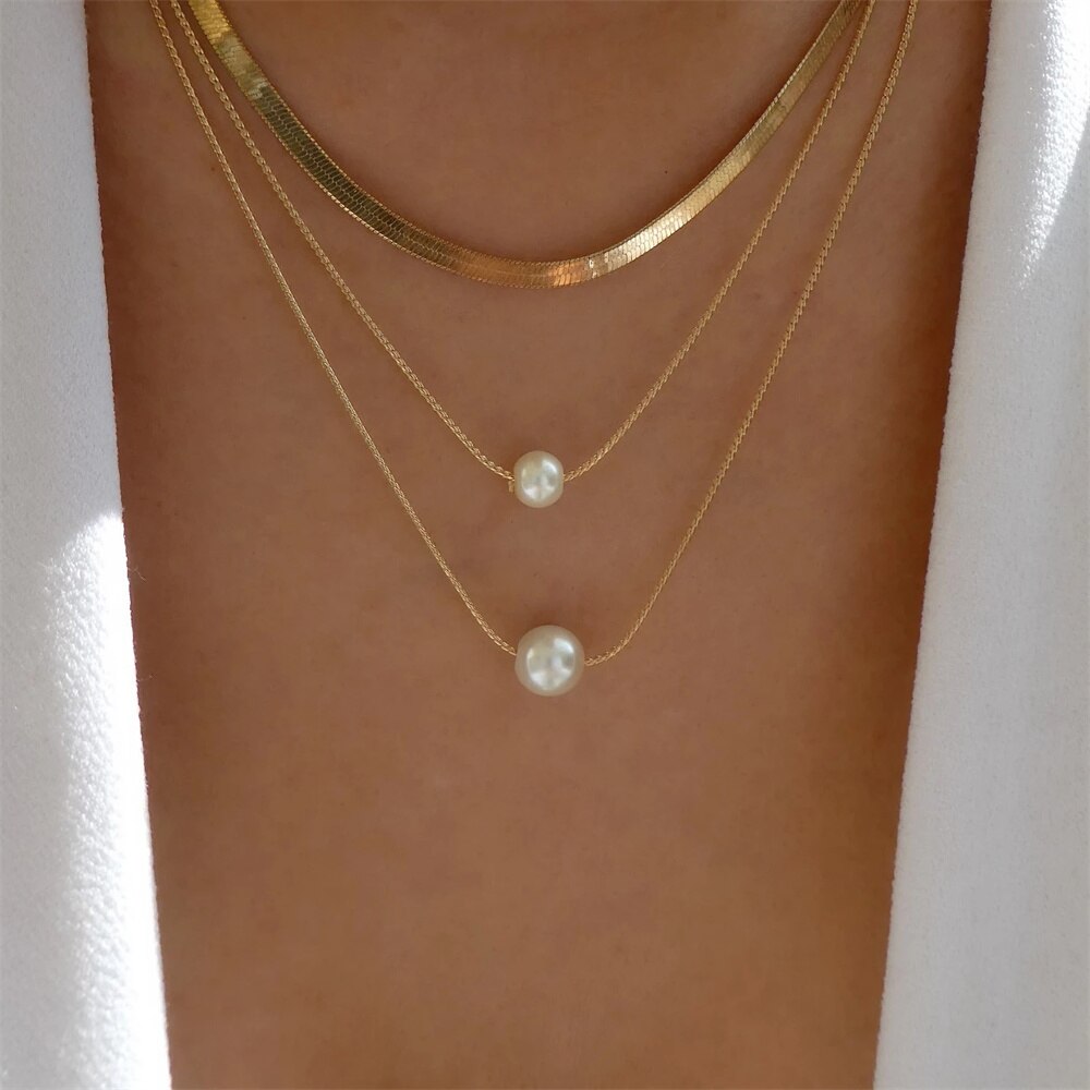 Bls-miracle Fashion Gold Color Heart-Shaped Necklace For Women Trendy Multi-Lay image 11