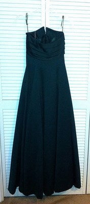 Victor Costa Women Dress Satin Black Sleeveless Split Size 8 image 0
