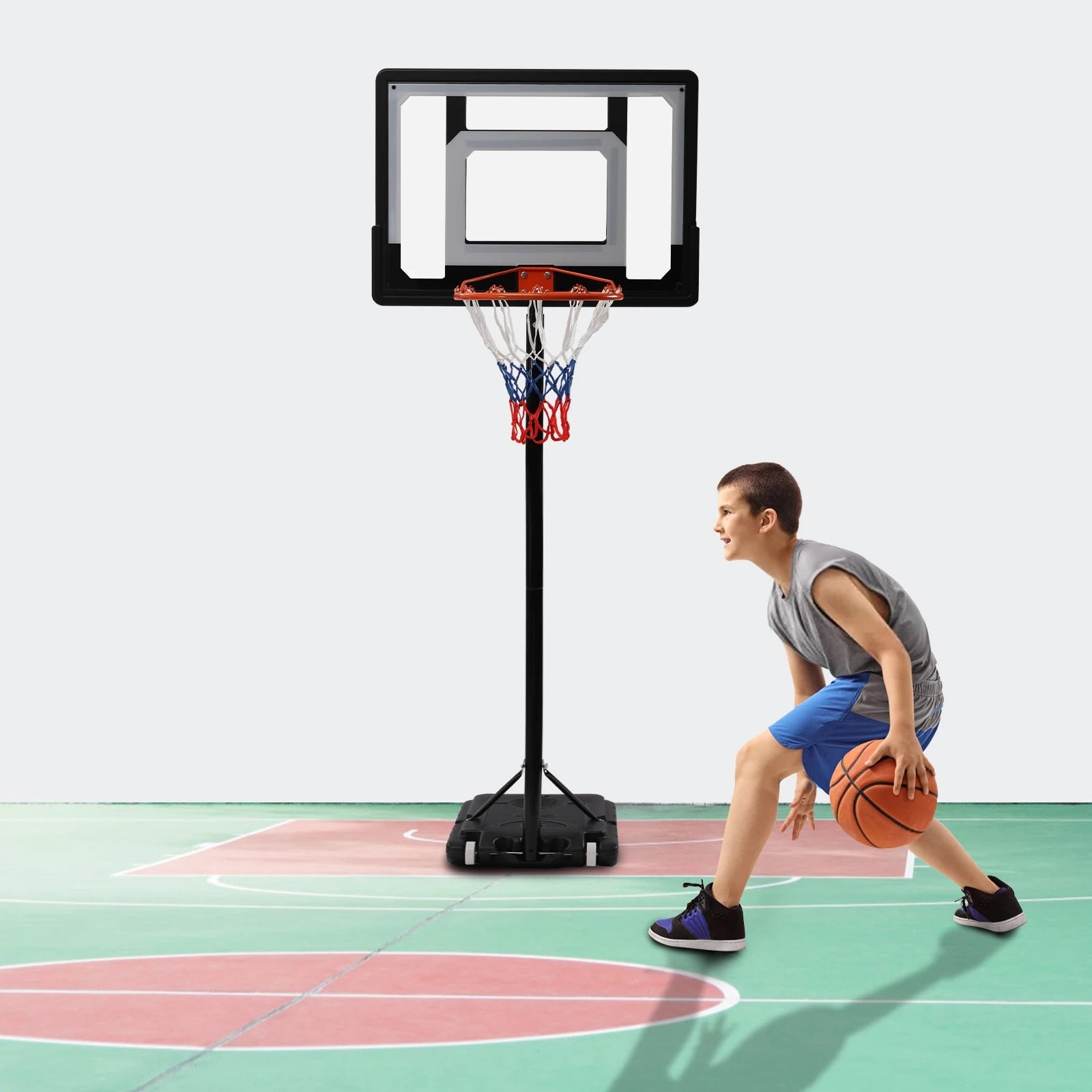 Adjustable Basketball Hoop, Basketball System, Outdoor and Indoor Basketball Tr image 2