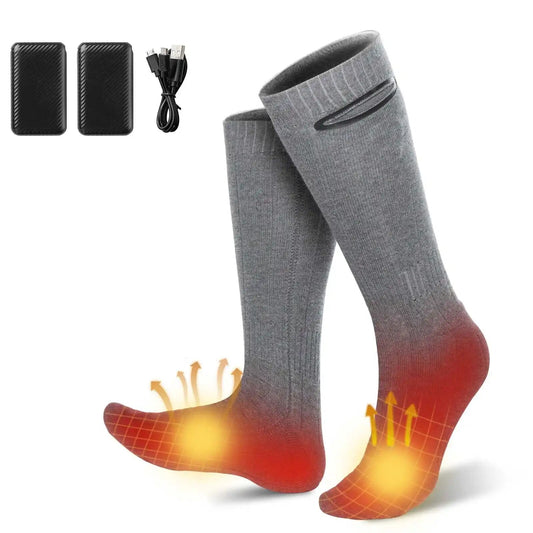 4000mAh Winter Heated Socks Remote Control Electric Heating Socks Rechargeable image 0