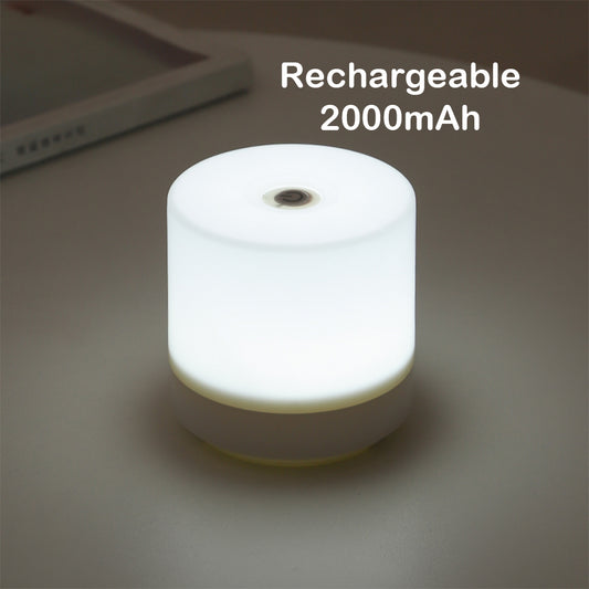 Touch Bedside Lamp Small USB Charging Night Light 3 Modes Dimming Table Lamp Be image 0