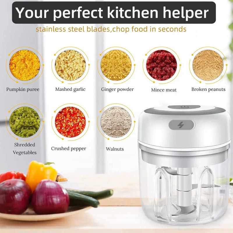 Electric Kitchen Food Chopper, Mini Garlic Masher, Crusher, USB Portable Meat G image 9