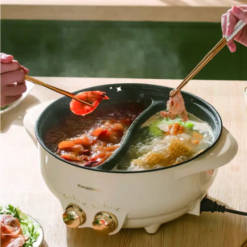 6L Electric Hot Pot Mandarin Duck Pot Non Stick Barbecue Integrated Pot Large C image 2