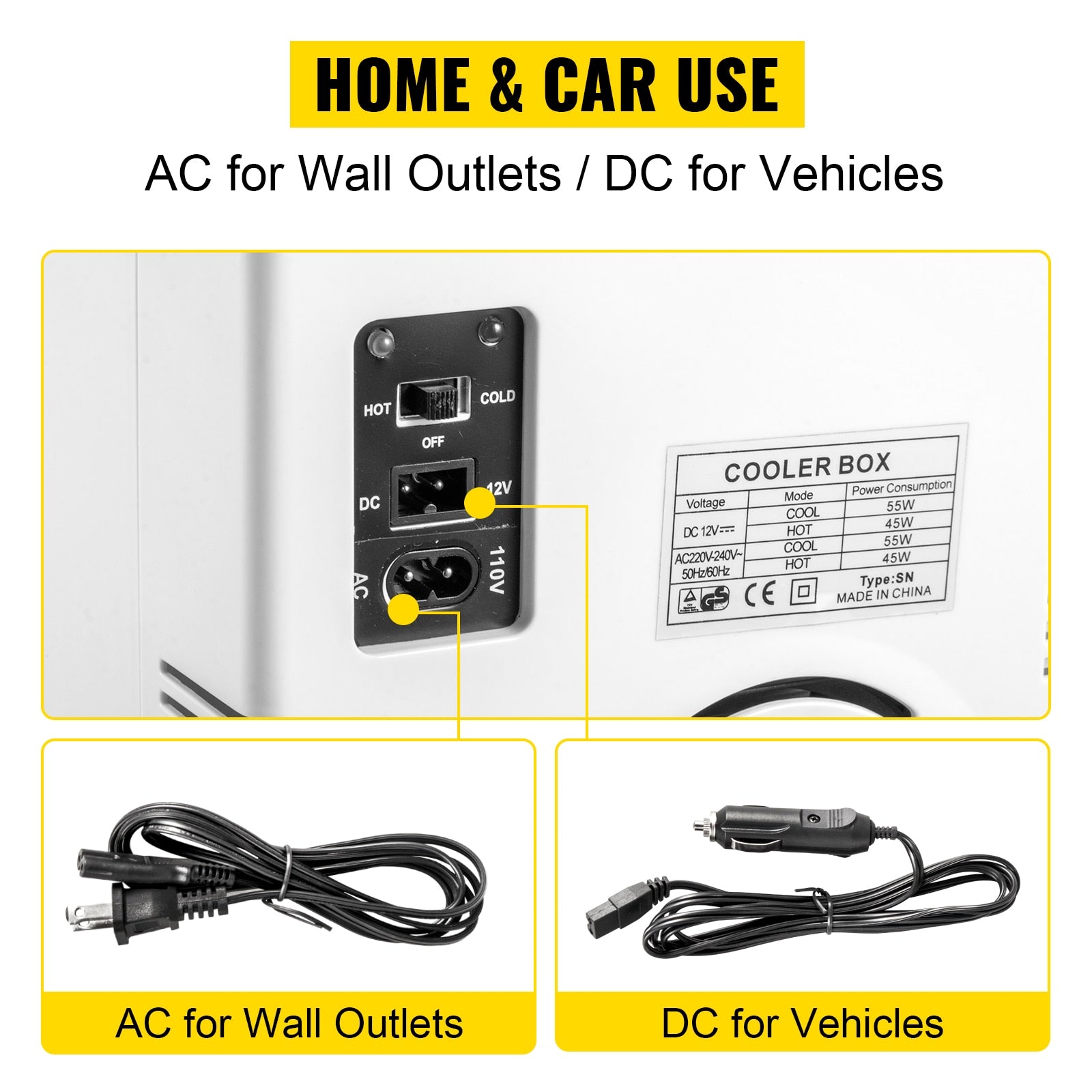VEVOR 10L 15L Mini Fridge 12v Refrigerators Compressor Portable Small Cooler Wa image 12