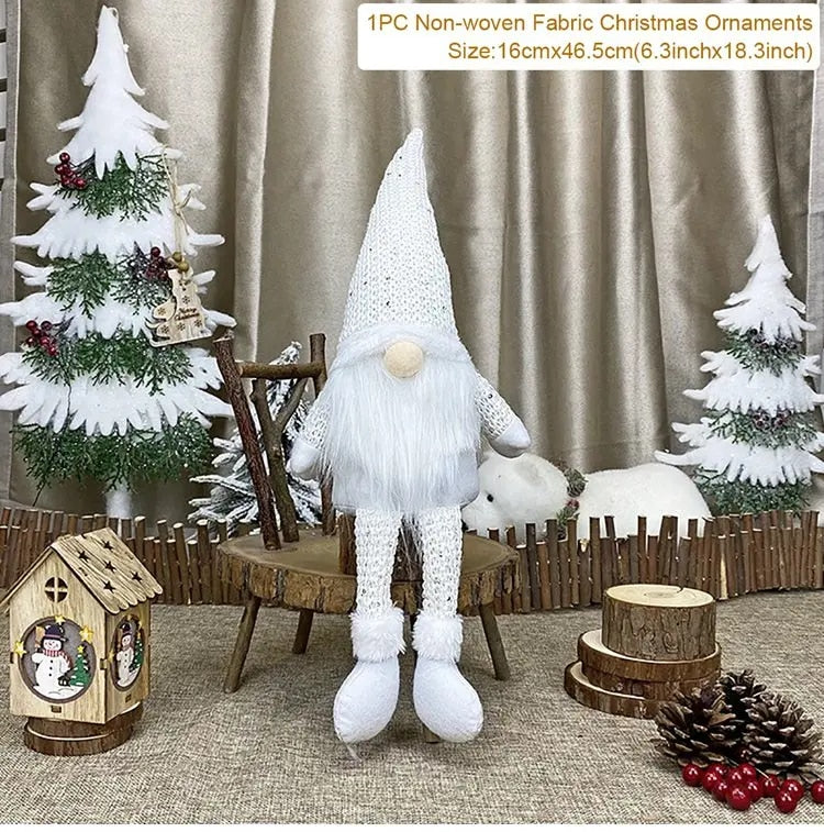Christmas Dolls Tree Decor New Year Ornament Reindeer Snowman Santa Claus Stand image 11