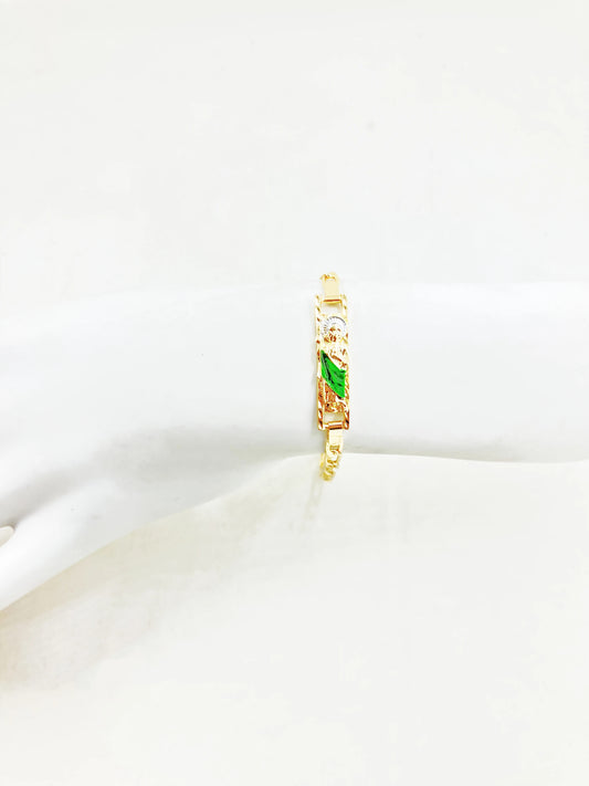Simple Stylish St. Jude Gold Plated Women's Thin Bracelet Religious Jewelry image 0