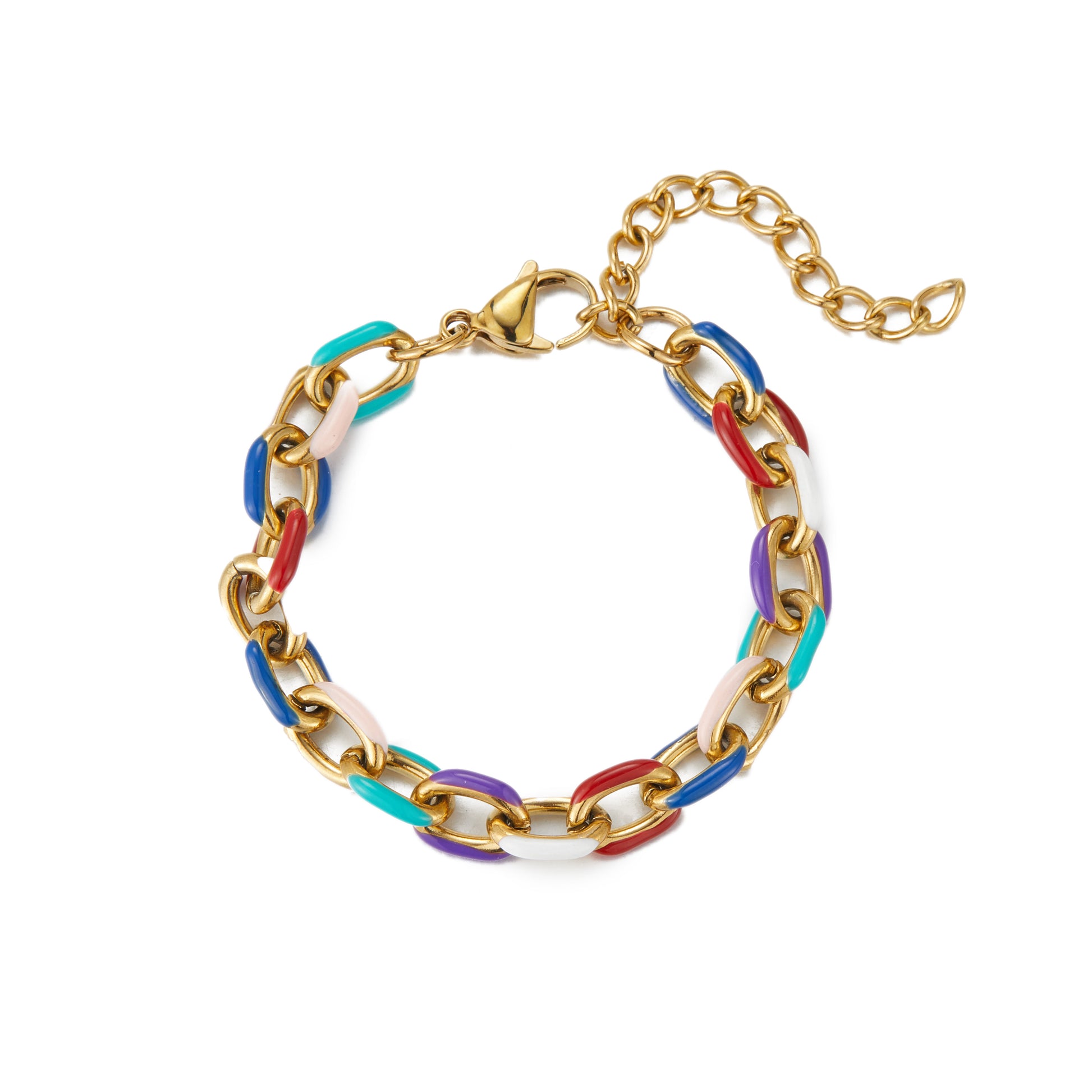 2024 New Titanium Stainless Steel Chain & Link Bracelets Trendy 18k Gold Plated image 2