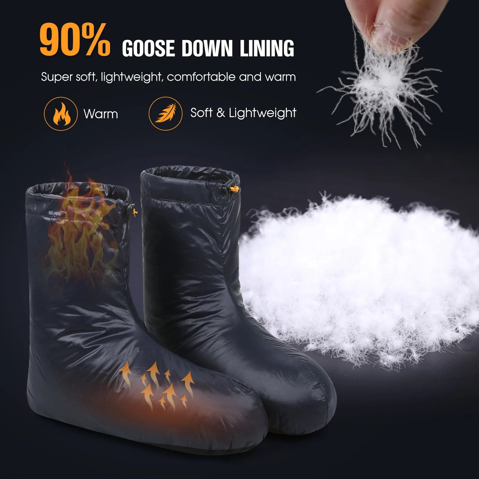 Lixada Winter Down Booties Socks Warm Soft Windproof Waterproof Men Women Unise image 9