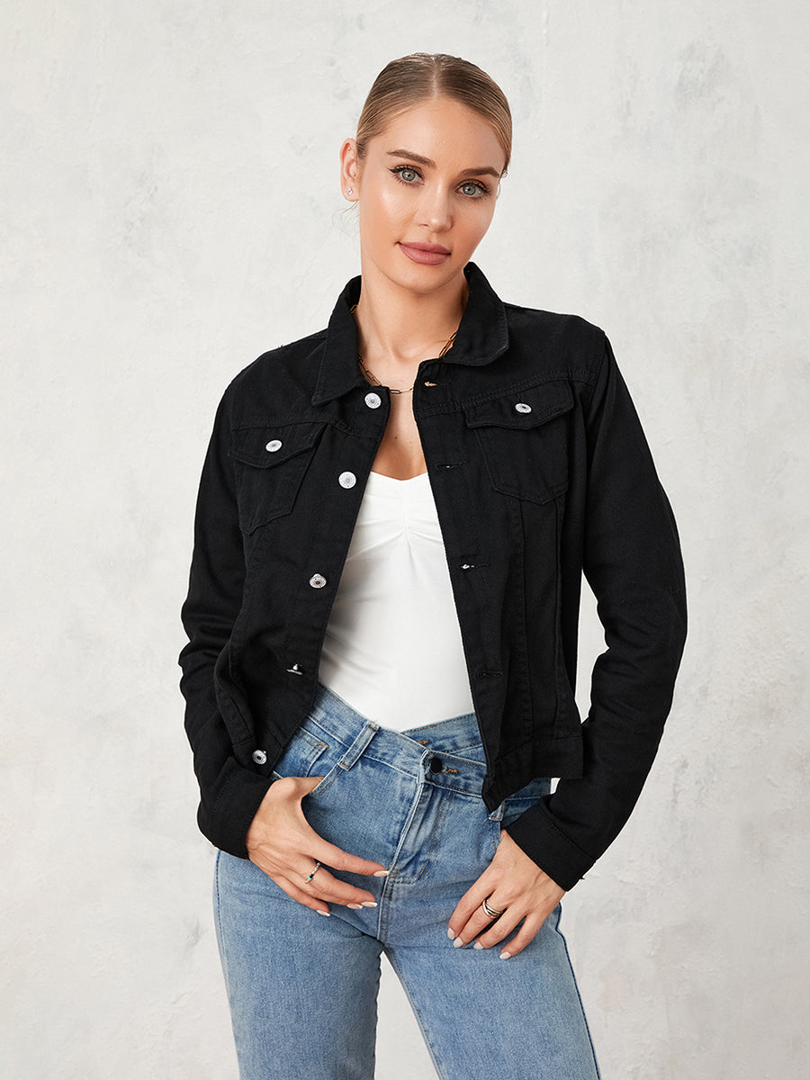 Women s Classic Black Blazer Elegant Long Sleeve Single Button Notched Lapel Su image 8