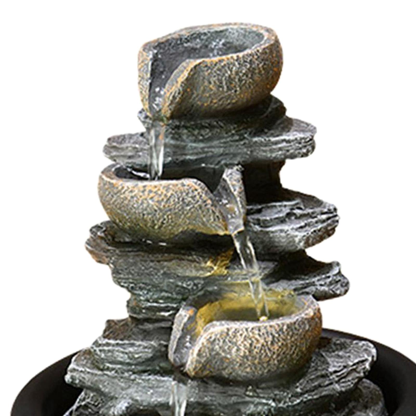 Tabletop Fountain Decor with Light Indoor Waterfall Fountains Mini Waterfall De image 5