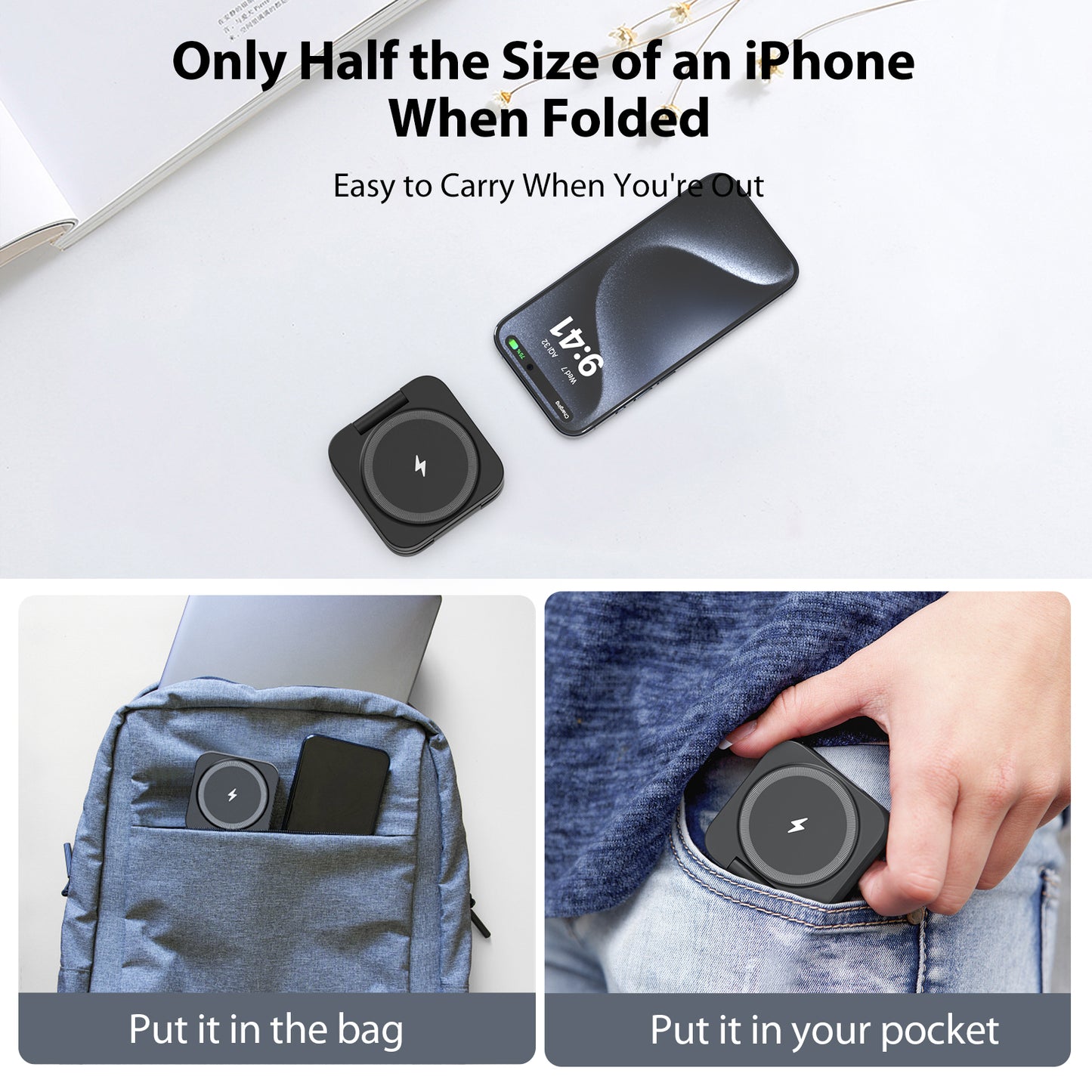 KUXIU Foldable 3 in 1 Magnetic Wireless Hold Charging Station for Apple,For iPh image 10