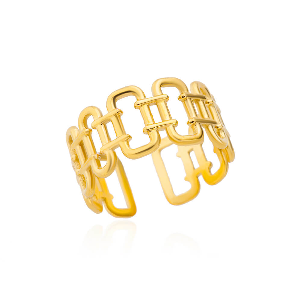 48 Style Women Stainless Steel Rings Gold Color Hollow Out Geometric Open Ring  image 24
