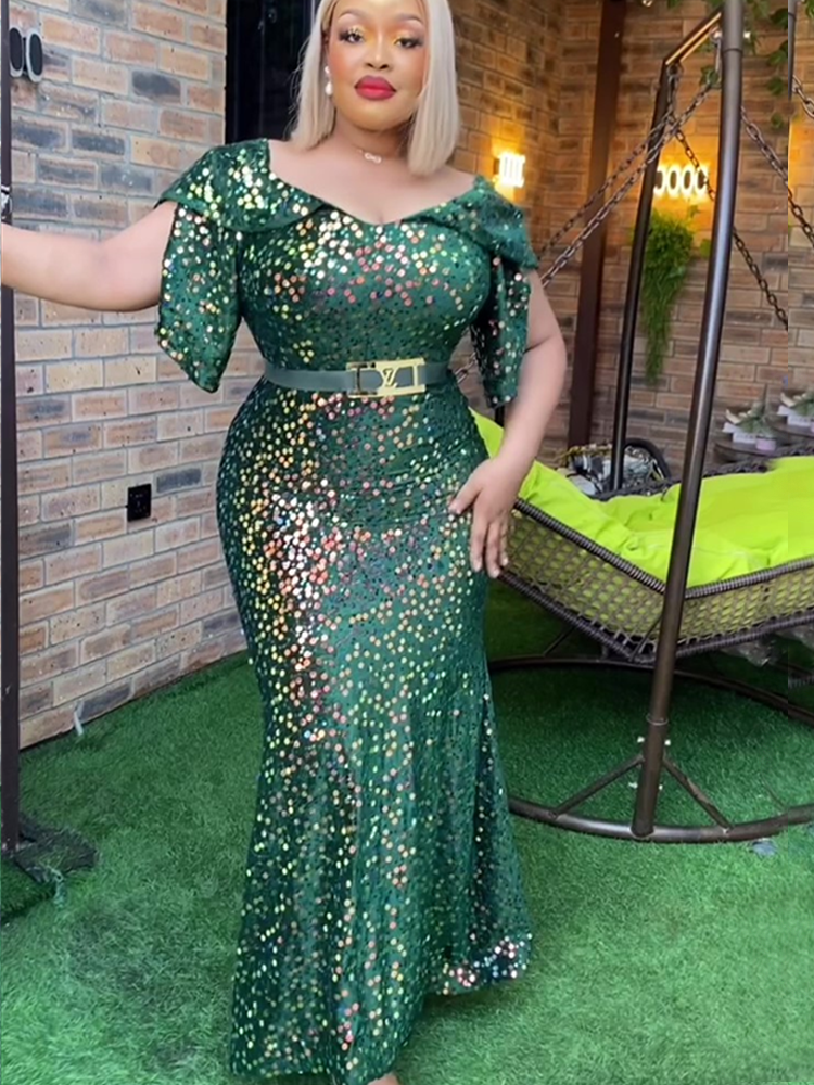 Elegant African Evening Dresses for Women Plus Size Turkey Wedding Party Long D image 0