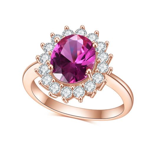 GEM'S BALLET Princess Diana Style 925 Sterling Silver Gold Filled Ring Colorful image 0
